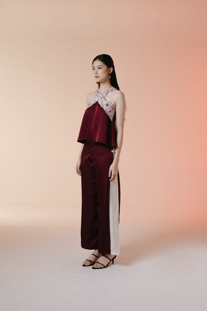 Mabel Top/Pants/Set | Maroon