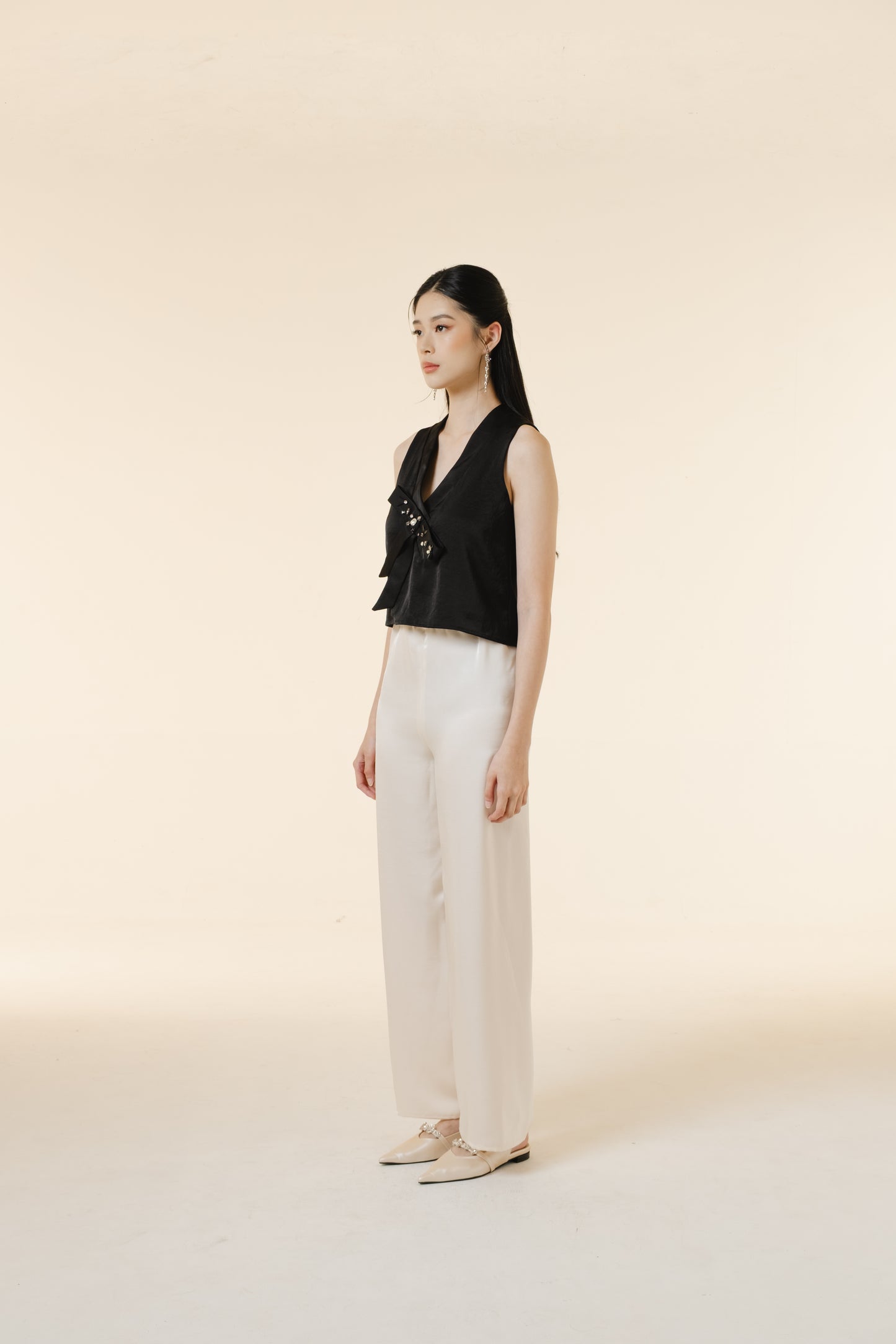 Yue Top/Pants/Set | Black & Champagne