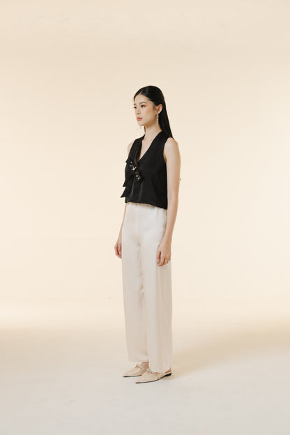 Yue Top/Pants/Set | Black & Champagne