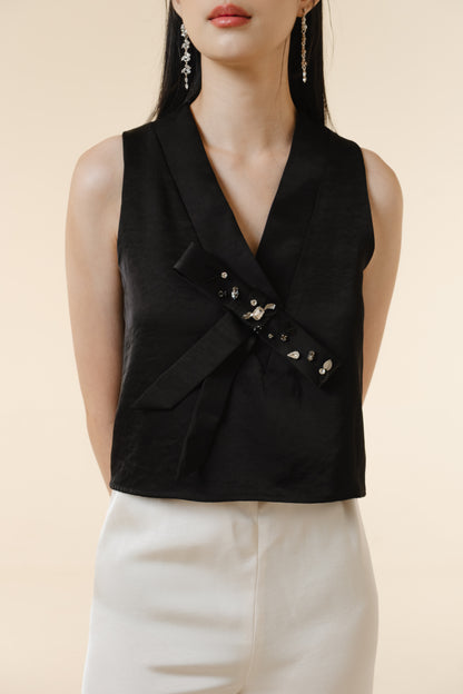 Yue Top/Pants/Set | Black & Champagne